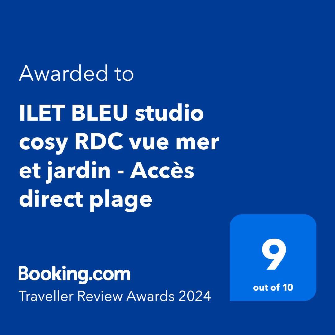 Ilet Bleu Studio Cosy Rdc Vue Mer Et Jardin - Acces Direct Plage 르 고지에 외부 사진